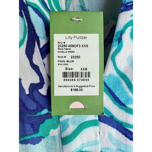 Lilly Pulitzer Halter Style Pool Blue Archelle Dress Size XXS Style 23250 - Picture 4 of 16